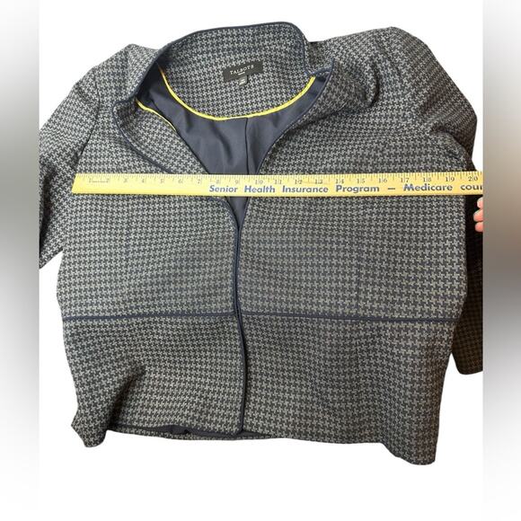 Talbots 14P blazer navy blue and dark gray - Picture 7 of 9